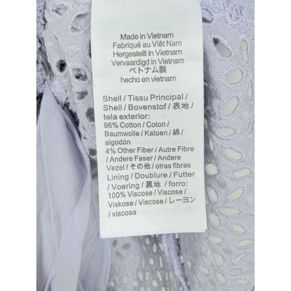 J.Crew NWT V-Back Puff Sleeve Eyelet Top Lavender Cottagecore Romantic Size 8 - Picture 9 of 13